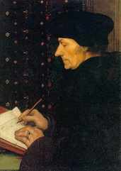Picture of Erasmus writing